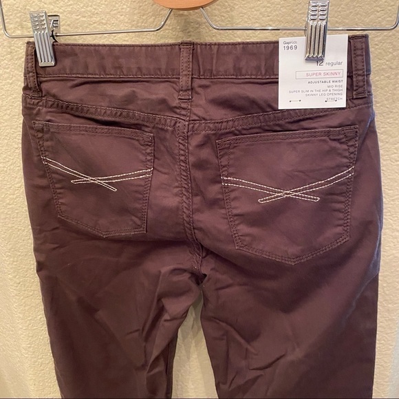 GAPKIDS Girls Brown Super Skinny Pants Size 12 - Picture 5 of 9